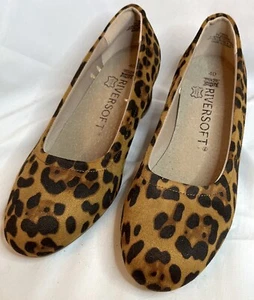 💥NEW💥Size 10 Leopard Design comfortable low Heal Suede Shoes by Riversoft - Picture 1 of 4