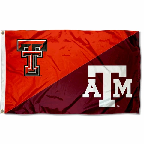 Texas Tech vs Texas AM House Divided 3x5 Flag Banner Cover