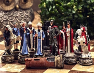 Luxury Chess Set Crusaders Hand Painted Solid Wooden Chess Board, Gift Idea - Picture 1 of 8