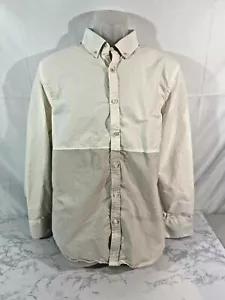 Five Four Long Sleeve Button Down Shirt Mens L White Gray Casual Dress G1 - Picture 1 of 4