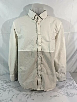 Camisa informal Five Four manga larga con botones para hombre L blanca gris G1 Foto 1 de 4