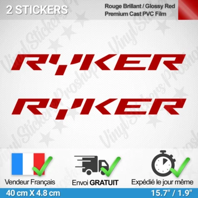 2 Adesivi per Ryker Rosso Can-Am Canam Autoadesivi Tuning Quad Adesivo Custom - Immagine 1 di 3