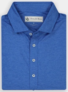 NUEVO Polo de Golf Donald Ross MEDIANO Elmira Sólido Azul Zafiro - Imagen 1 de 2