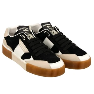 DOLCE & GABBANA DG Logo Low Top Sneaker Shoes NEW MIAMI Black White Beige - Picture 1 of 8
