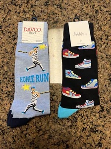 Lot Of 2 Men’s Sports Themed Socks - Shoe Size 6-12 - New w/tags - Free Shipping - Picture 1 of 6