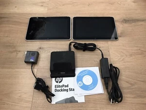 Lot Of 2 HP Elitepad 1000 g2 & Docking Station. Bad Batteries. - Picture 1 of 9