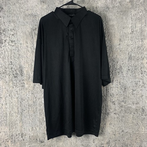 Collars and Co Dress Collar Polo Shirt 3XL Black Short Sleeve Stretch