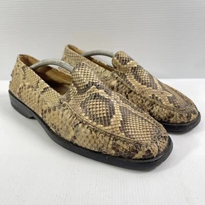 Tods Snakeskin Men’s Loafers Size 9au 9uk Diamond Python Vintage Shoes Italian - Picture 1 of 14