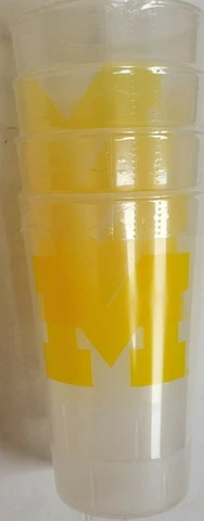 NCAA Michigan Wolverines 4 Piece Tumbler Set, NEW Cover