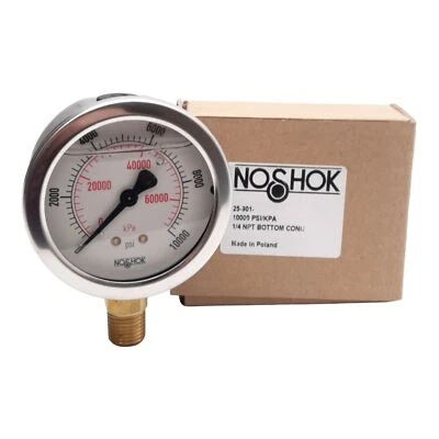 NOSHOK 25-901-10000-PSI/KPA Pressure Gauge, ø2-1/2in, 0-10000PSI, 1/4in NPT - Image 1 of 4