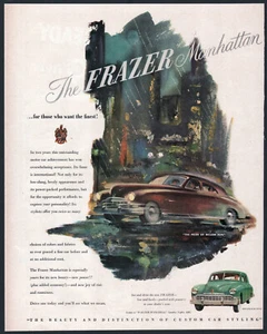 1949 Kaiser-Frazer print ad brown Frazer Manhattan 4-door Sedan - Picture 1 of 1