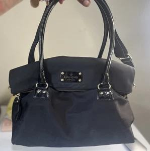 Kate Spade New York Black Nylon Carmen Shoulder Crossbody Foldover Satchel Bag - Picture 1 of 11