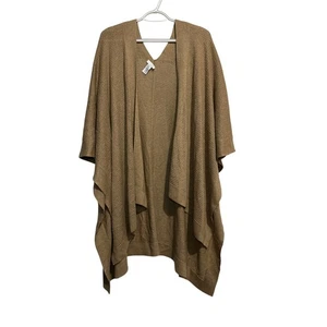 Jjill silk wool blend knit poncho cardigan womens OS oversized capsule minmalist - Picture 1 of 6