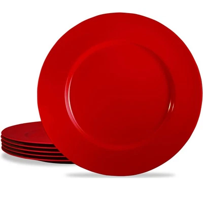 Plato de cena de melamina Calypso Basics de Reston Lloyd, juego de 6, rojo Foto 1 de 4