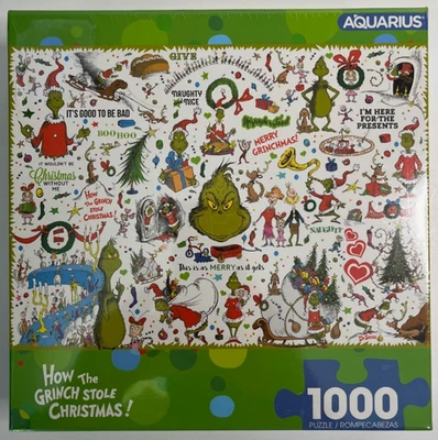 AQUARIUS HOW THE GRINCH STOLE CHRISTMAS 1000 PIECE JIGSAW PUZZLE NEW - SEALED! - Image 1 of 2