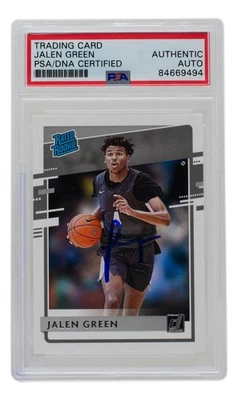 Jalen Green Signed Houston Rockets 2021 Donruss Rated Rookie Card #29 PSA/DNA - Image 1 of 2