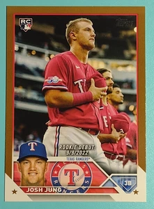 2023 Topps Josh Jung ROOKIE Debut RC Gold SP #1283/2023 - Texas Rangers - Picture 1 of 3