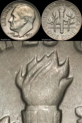 1969 Roosevelt Dime FS-901 REV of 68 BU Uncirculated Reverse of 1968 - Image 1 of 4