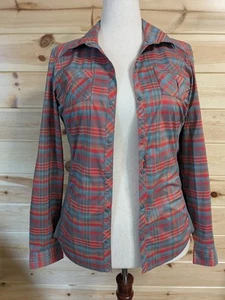 REI Women's Medium Plaid Snap Long sleeve Button Top - Picture 1 of 12