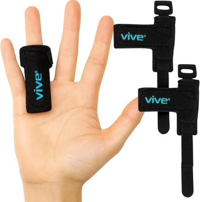 Vive Trigger Finger Splint Support Brace for Straightening 2-Pack, Black  - Image 1 of 4