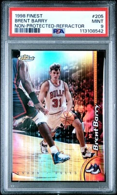 1998 TOPPS FINEST NON-PROTECTED-REFRACTOR #205 BRENT BARRY PSA 9 - Image 1 of 2
