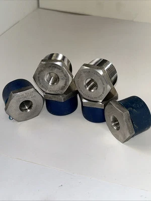 316SS Titus Hex Bushing, 1" x 1/4"NPT , 3000#/6000# F316 SA/A182 - NEW Lot Of 6 - Image 1 of 4