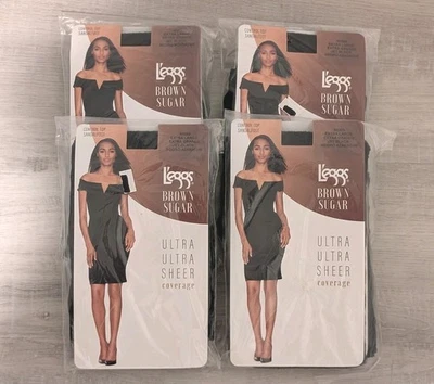 Лот из 4 Leggs коричневый сахар ультра чистый XL Jet черный управления верхний колготки - Изображение 1 из 4