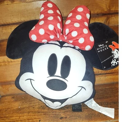 Disney Minnie Mouse Almohada de Peluche Rojo Lunares Arco Orejas Negras Personaje Foto 1 de 2