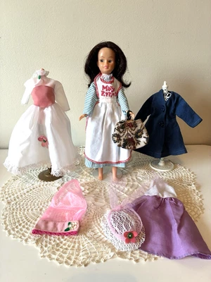 Horsman Mary Poppins Vtg Doll Clothing Dresses Hats Coat Carpet Bag Purse Apron - Image 1 of 4