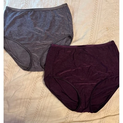 NUEVO Vanity Fair Illumination Brief Panty x2, Gris/Borgoña, 8/XL 13109 Foto 1 de 4