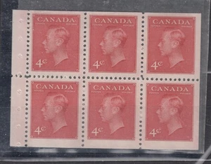 1950#287b 4¢ KING GEORGE VI WITH "POSTES-POSTAGE" ISSUE BOOKLET PANES F-VF - Picture 1 of 2