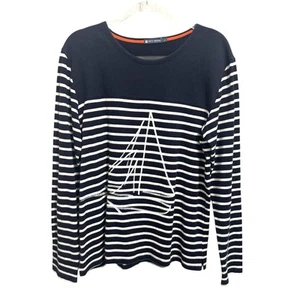 PETIT BATEAU Gr. L Navy Maritim Pullover 100% Baumwolle Coastal Preppy Yacht Wear - Bild 1 von 9