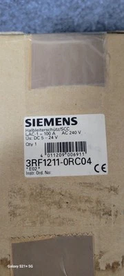 Contactor Semiconductor Siemens 3RF1211-0RC04 240V 100A 50/60Hz Caja Abierta Foto 1 de 4