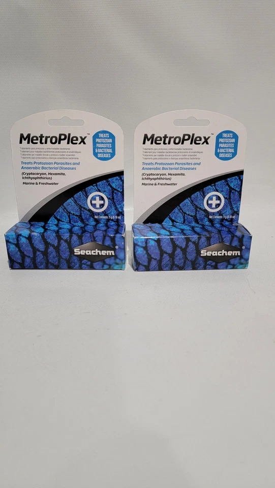 Seachem MetroPlex 5g Marine Freshwater Parasite Bacteria Treatment 2 Pack - Image 1 of 2