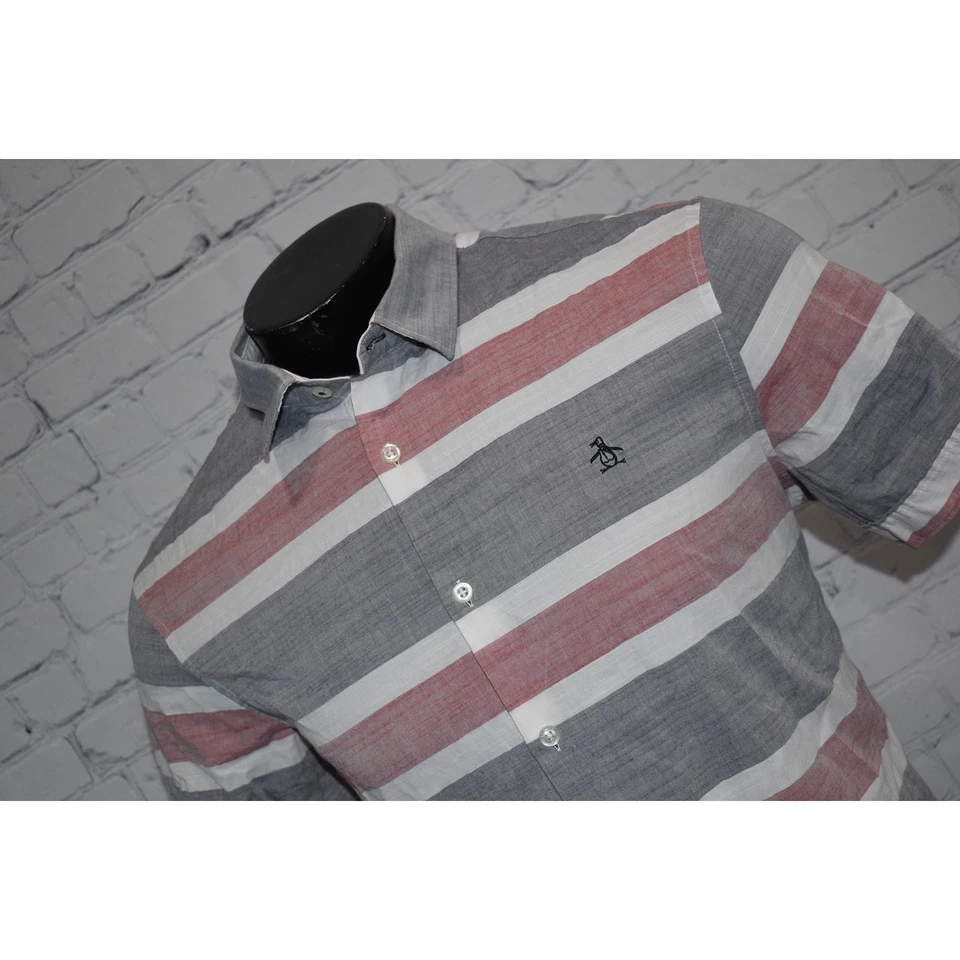 Original Penguin Munsingwear Dress Shirt Men Size Large Heritage Slim Fit Gray  - Image 1 of 4