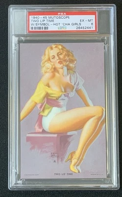 1940-45 Mutoscope Hot 'Cha Girls Pinup TWO LIP TIME (MS249) Moran - PSA 6 - Image 1 of 2