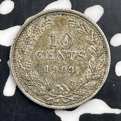 1903 Netherlands 10 Cents Lot#C1862 Silver! Nice! - Image 1 of 2
