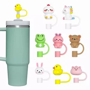 8 Stück Niedliche Tier Strohhalm Abdeckung, Strohhalm Topper für Stanley Becher - Bild 1 von 11