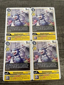 x4 Veedramon EX3-031 U Playset Digimon TCG Draconic Roar - Picture 1 of 1