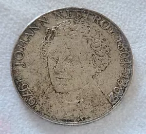 1976 Austria 100 schilling silver coin -  Johann Nestroy commemorative - Picture 1 of 4