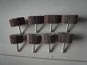 Schleifstifte Fächerschleifer Set 6 mm Schaft 10 Stück Korn 120  Durchm.20-50 mm