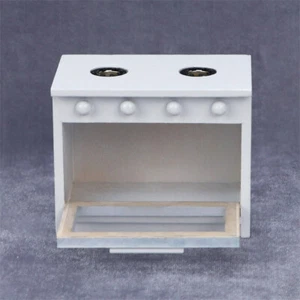 Dollhouse Kitchen 1:12 Microwave Cooker Stove Oven Wooden Cabinet Furniture Deco - Picture 1 of 9