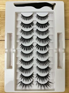 10 pares de pestañas postizas magnéticas pestañas fáciles de usar con pinza - Imagen 1 de 5