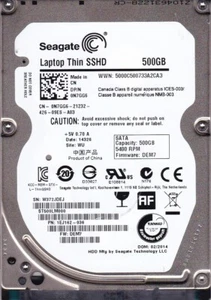  ST500LM000 pn: 1EJ162-036  fw: DEM7 WU 2014 s/n: W37 500GB SATA 2.5" SSHD 8022 - Picture 1 of 2