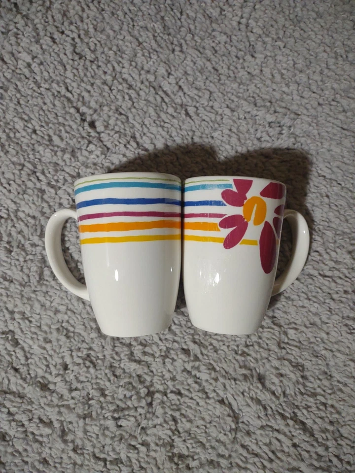 Set Of 2 Pfaltzgraff Retired Flourish Pattern Coffee Mugs - Image 1 of 4