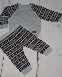 BN, Nuez moscada, Bebé Niña, Niño, Unisex, Gris, Nórdico, Conjunto, 3-6 meses - Imagen 1 de 6