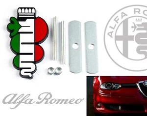 Alfa Romeo Snake Radiator Grille Badge Italian Flag Car Style - Picture 1 of 8