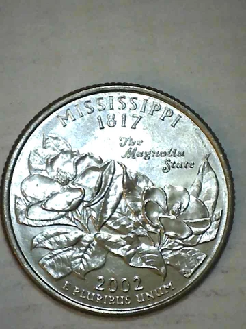 2002 D Mississippi State Quarter Uncirculated Ungraded Mint Condition Cover