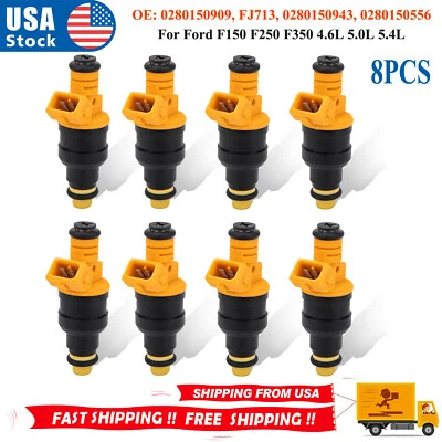 PAQUETE DE 8 inyectores de combustible de actualización para Ford F150 F250 F350 4,6 L 5,0 L 5,4 L 0280150718 Foto 1 de 4