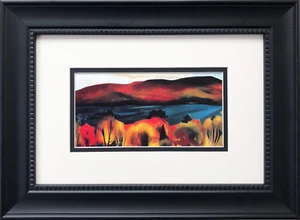 Georgia O'Keeffe "Lake George Autumn" Contemporary Art Custom Framed Adirondack - Picture 1 of 3